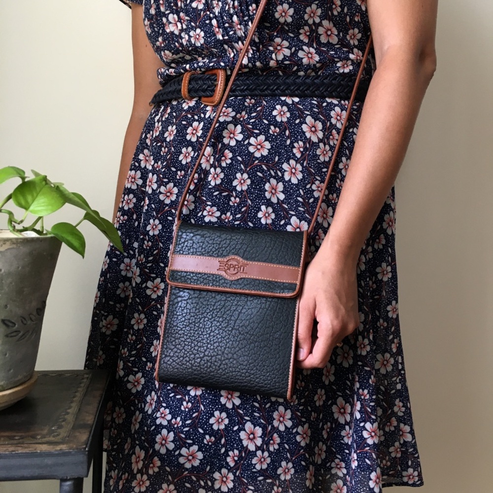 Esprit black and brown leather purse